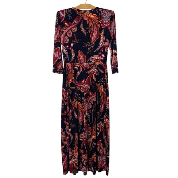 Maggy London Blue and Pink Sheath Maxi Dress - Picture 6 of 6